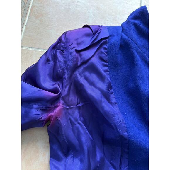 Stephanie Andrews Pure wool blue‎ vintage Blazer Women Size 6 - Picture 7 of 10